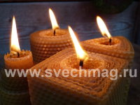 Набор свечей из вощины Храмы 4 стихий Средние 4 шт